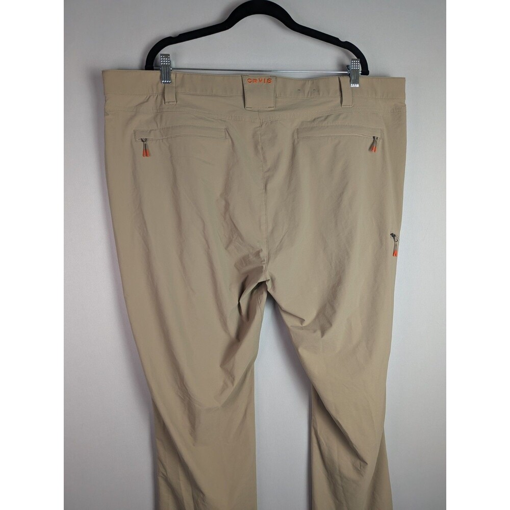 Orvis Jackson Quick Dry Pants Mens 44/32 Tan Nylon Blend Stretch Zip Pockets - Picture 10 of 15